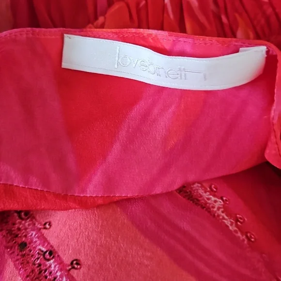 💜 Love Binetti Hera Print Dress Pink/ Fuchsia 100% Silk NWOT Sz XS - Picture 4 of 8